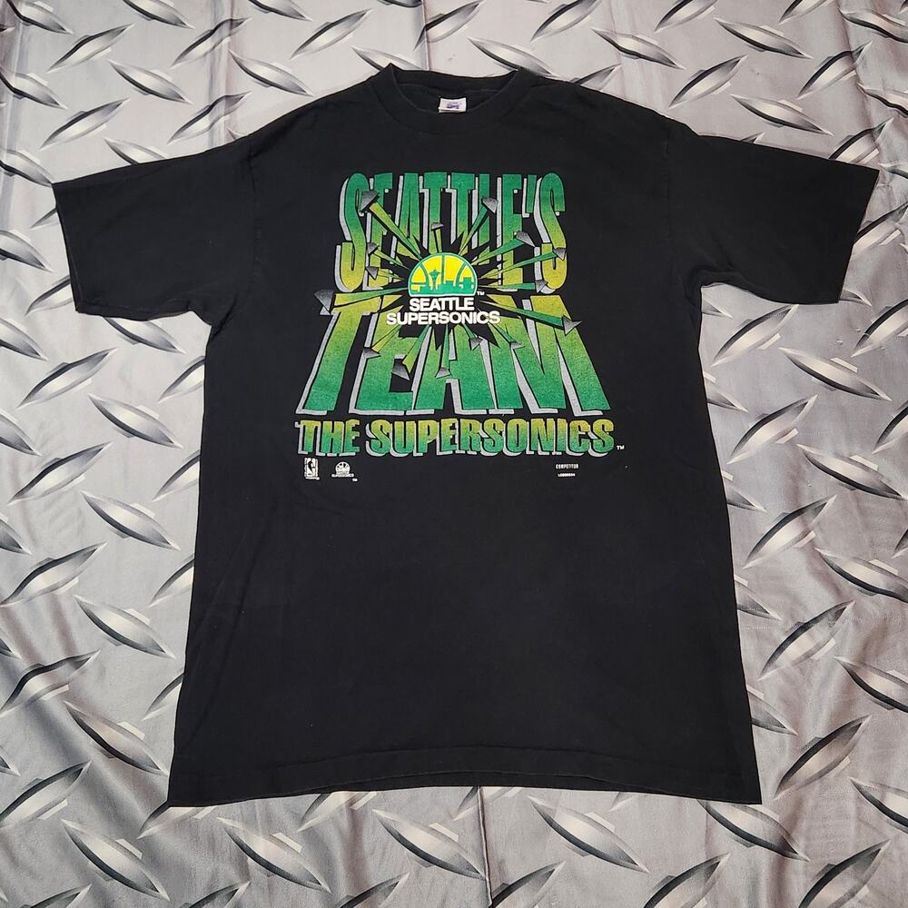 VTG 90s Seattle Supersonics T-Shirt Size XLT Double Sided RARE Logo 7